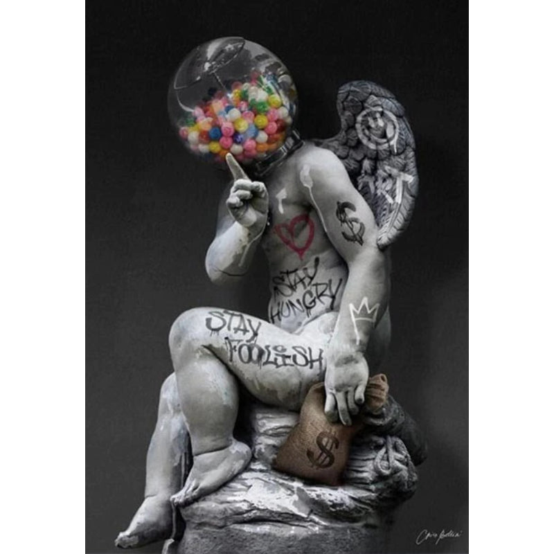 David Head Skulptur Graffiti - Leinwand Wandkunst Malerei