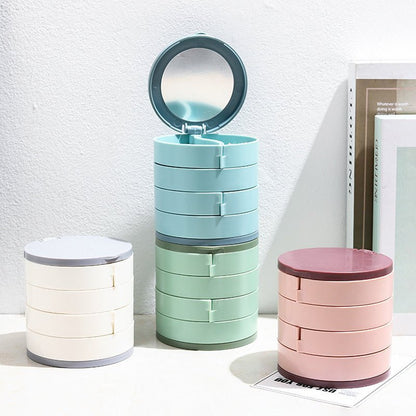 Brehn | Schmuckbox - 360° drehbare Aufbewahrungsbox für Schmuck, maximaler Schutz und Organisation
