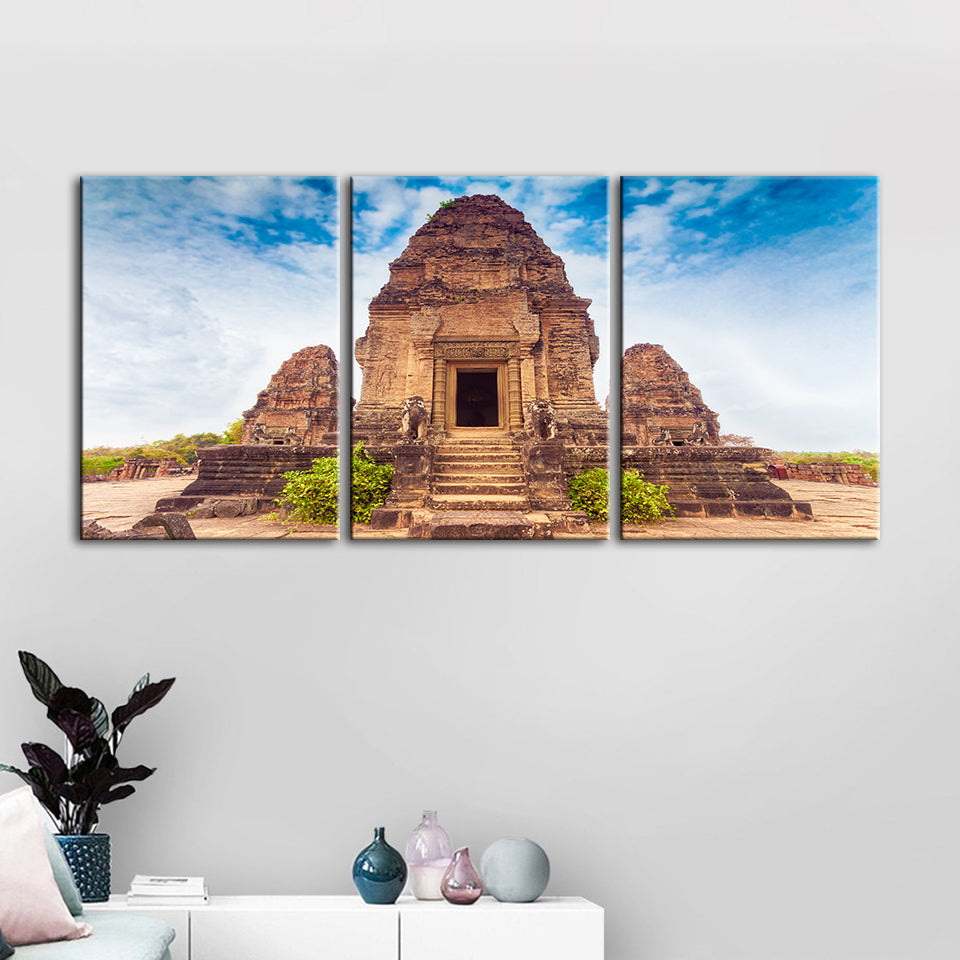 Antiker Tempel 3 Stück - Canvas Wandkunst Gemälde