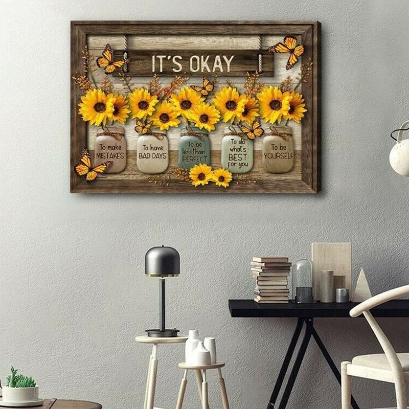 Brehn | Schmetterlings-Sonnenblumen-Wandkunst