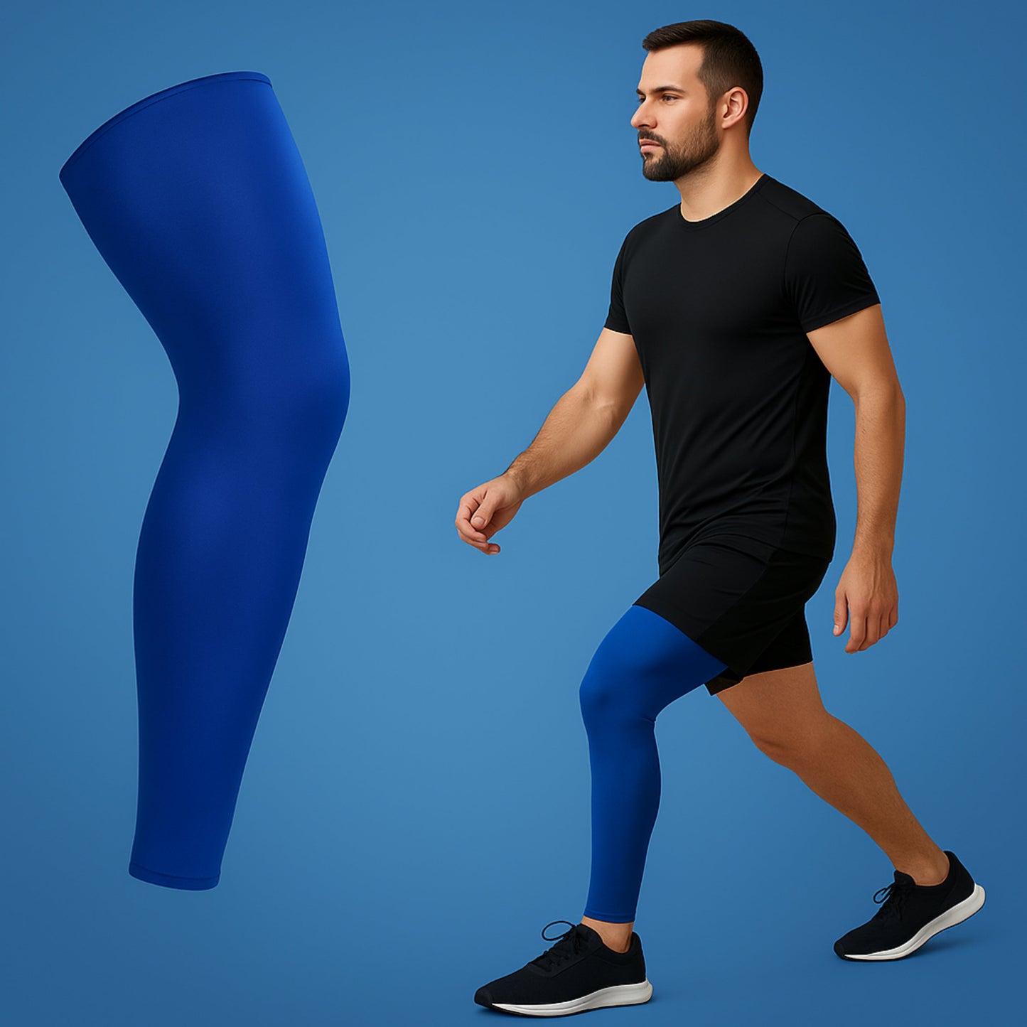 FlexiRelief | Full leg compression sleeve – Knee support – Graduated compression – Pain relief – Recovery – Swelling reduction Calf