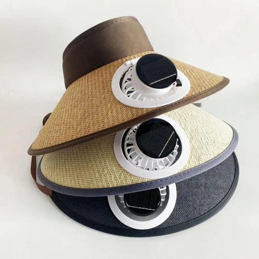 Breiter Rand Sonnenhut mit solarbetriebenem Ventilator | Brehn
