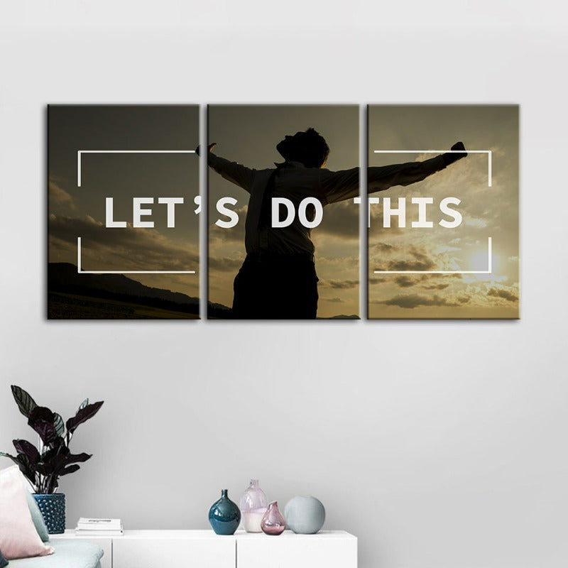 Let's Do This-Canvas Wandkunst Gemälde 3 Stück