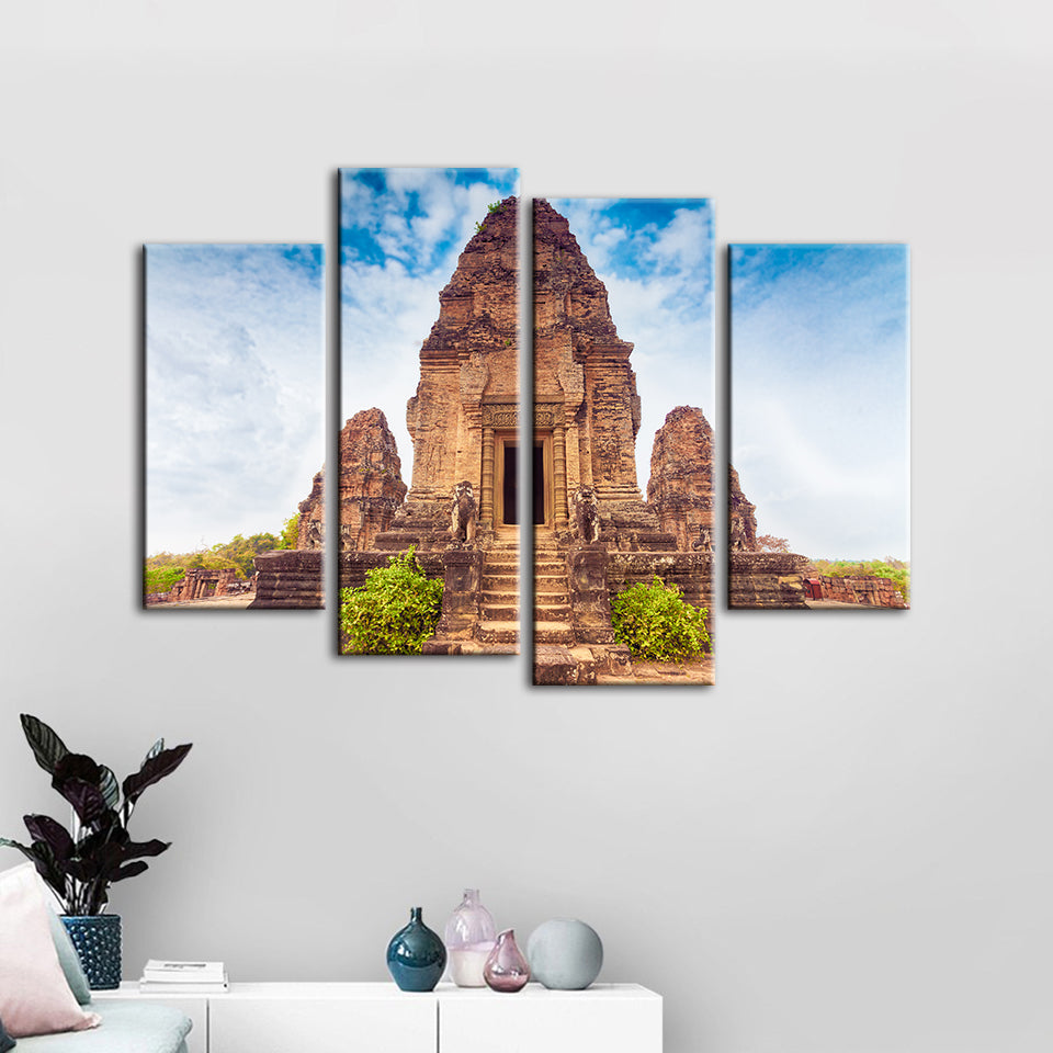 Ancient Temple 4 Stück - Leinwand Wandkunst Gemälde