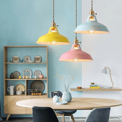 Brehn | Vintage Pastellpendelleuchte - Metallische Eleganz - Sanfte Atmosphäre