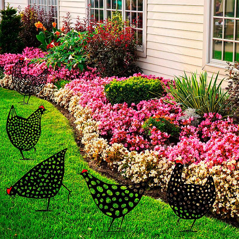Dekoratives Huhn als Gartendekoration