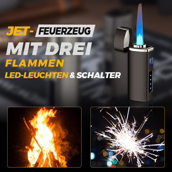 Jet-Feuerzeug mit drei Flammenn