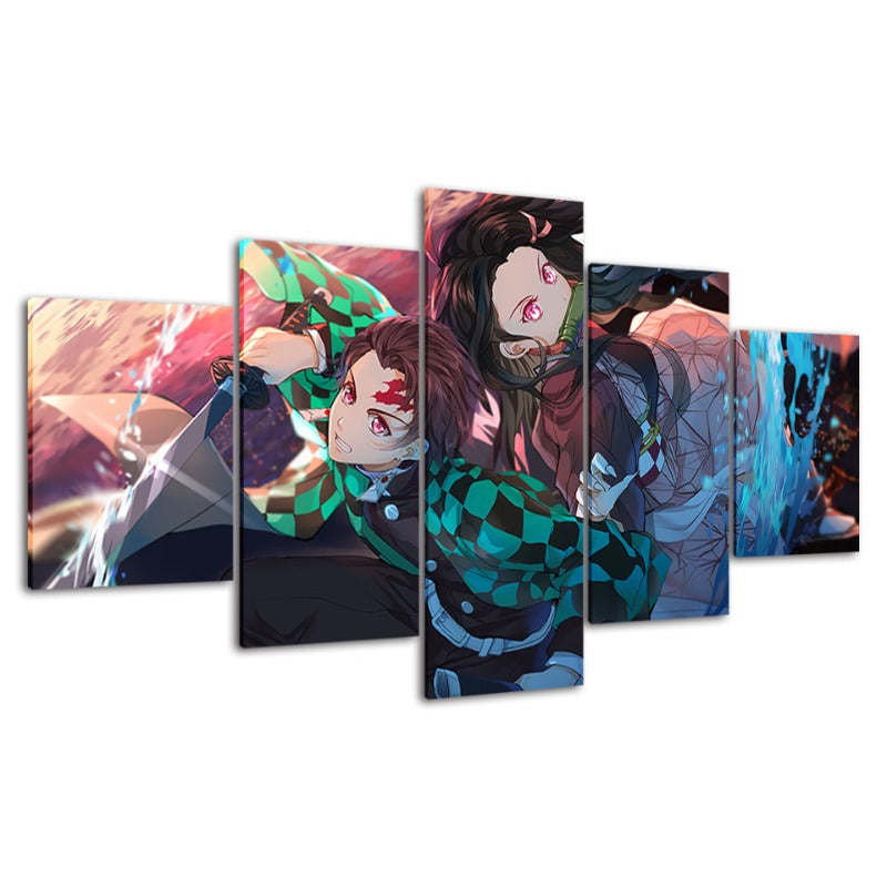 Anime Warrior Team 5 Teile - Leinwand Wandkunst Gemälde