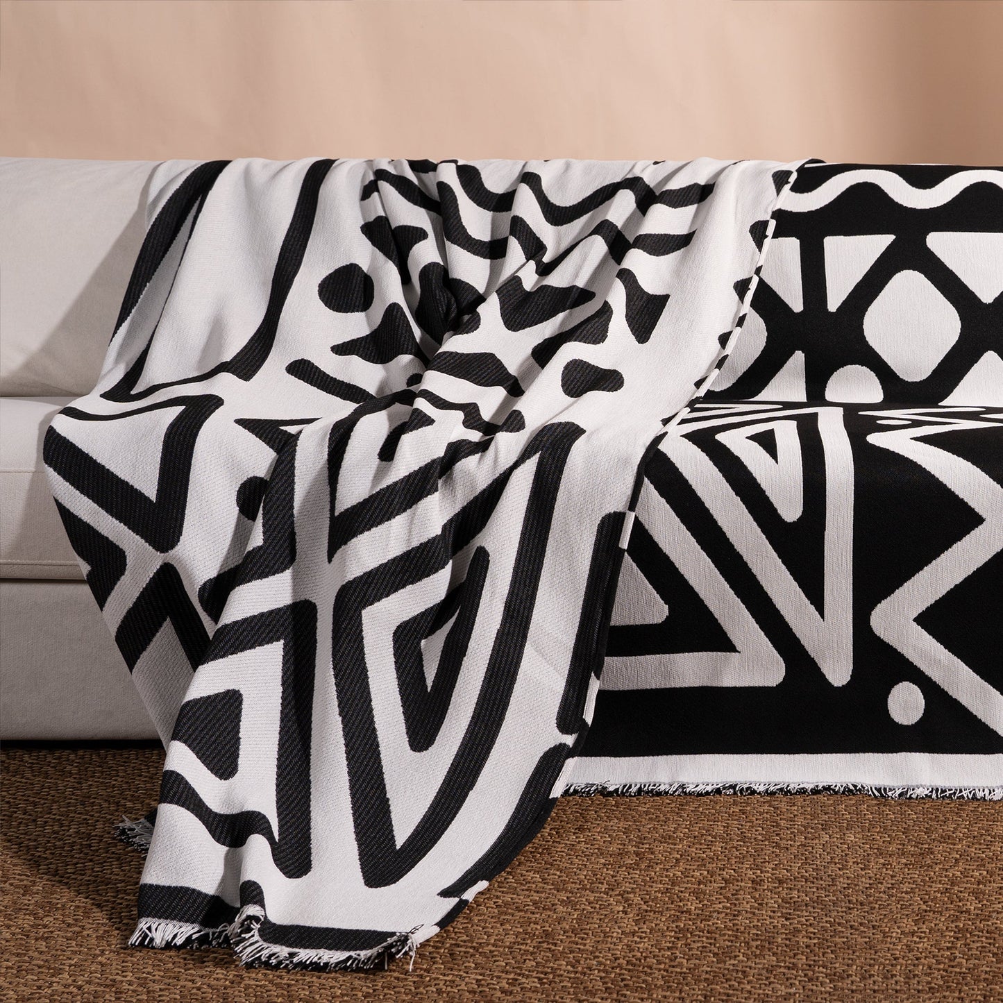 Geometrischer Boho-Stil Sofaüberzug - Modern, Stilvoll & Strapazierfähig Sofa Schutz | Brehn