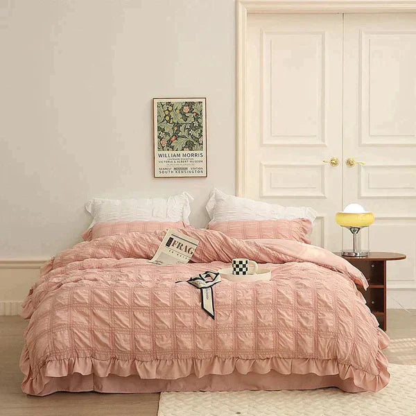Icy Seersucker Sommer Cool Steppdecke Spitzen 4-teiliges Set | Brehn