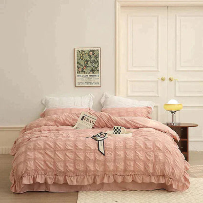Icy Seersucker Sommer Cool Steppdecke Spitzen 4-teiliges Set | Brehn