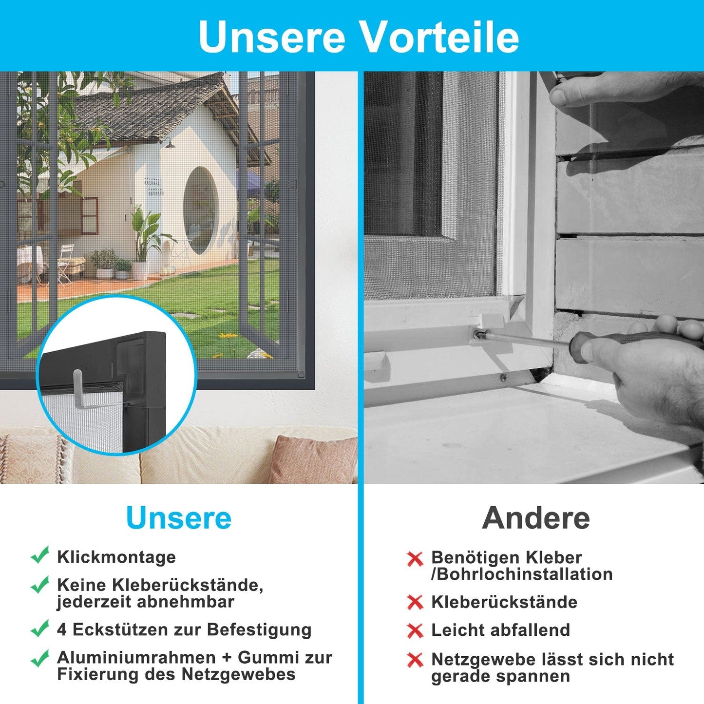 Fliegengitter Fenster Insektenschutz Anthrazit | Brehn