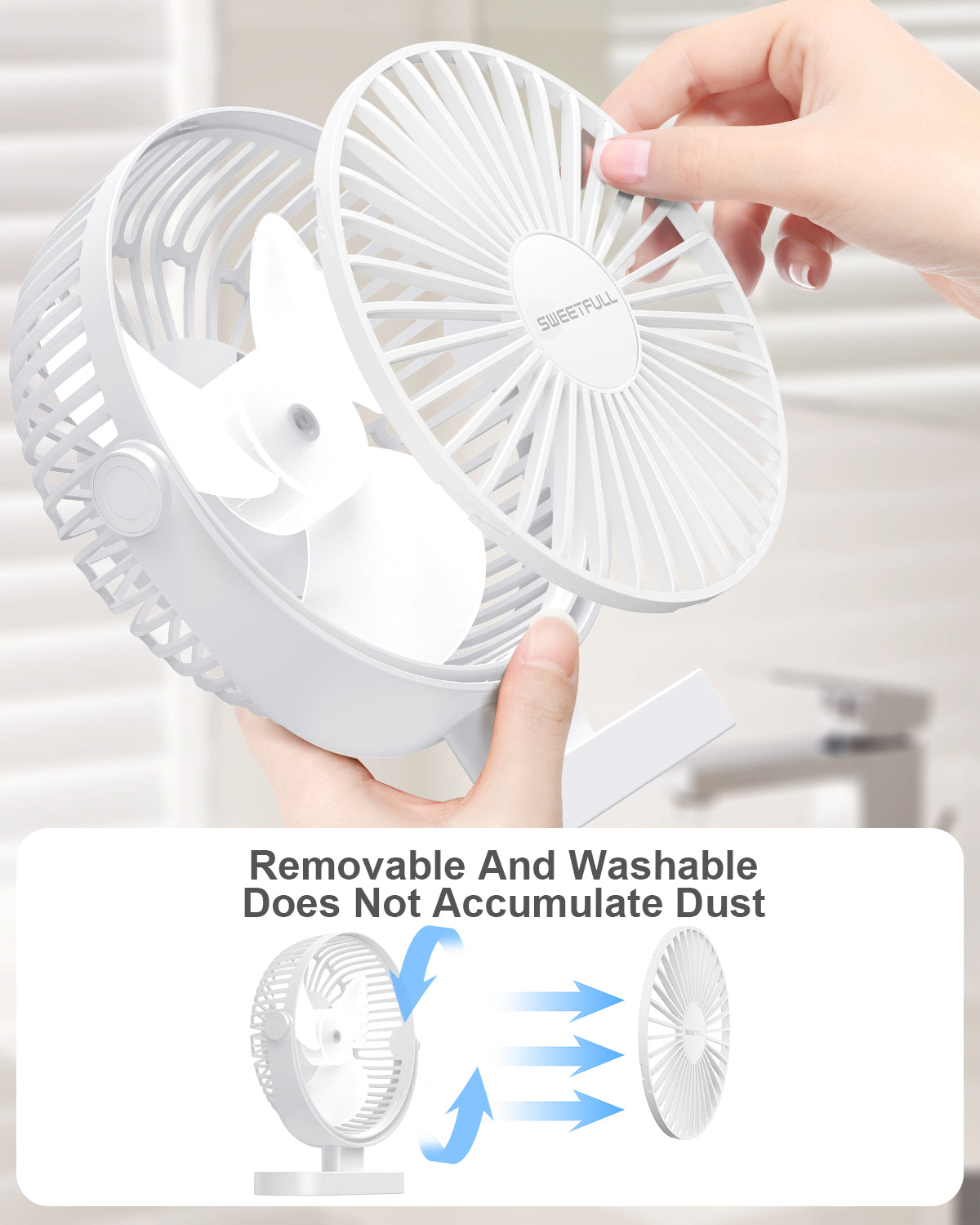 6,5 Zoll USB Kleiner Tischventilator für Zuhause Büro Auto Outdoor Reisen | Brehn