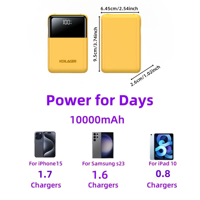 Powerbank 10000mAh Mini mit Display | Brehn