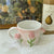 Künstlerische 3D Blumenceramic Tasse – Fesselndes Tulpen- & Rosendesign