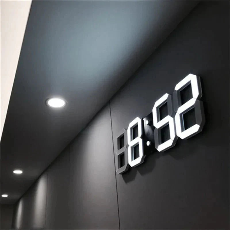 LumiSync 3D LED Wanduhr – Moderne Digitale Uhr mit Dimmbarer Beleuchtung