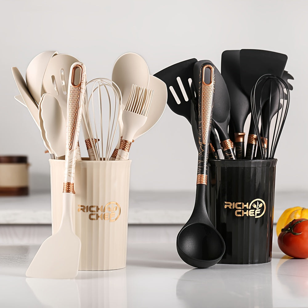 Brehn | Premium Kochen - Kochvergnügen mit dem eleganten Silikon-Küchenutensilien-Set