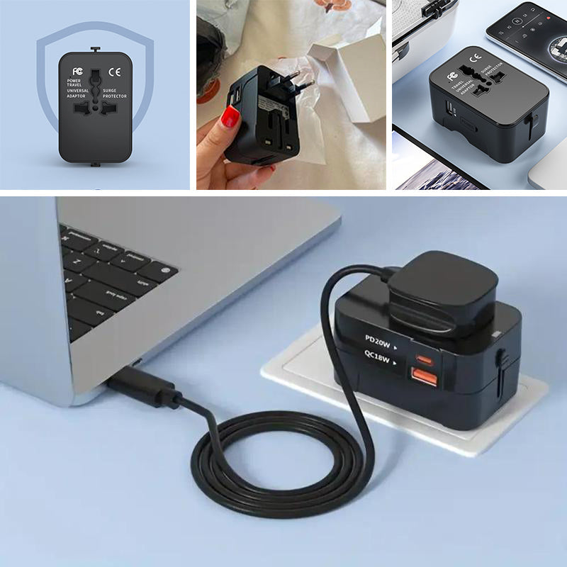 Universeller Reiseadapter mit dualen USB-Anschlüssen | Brehn
