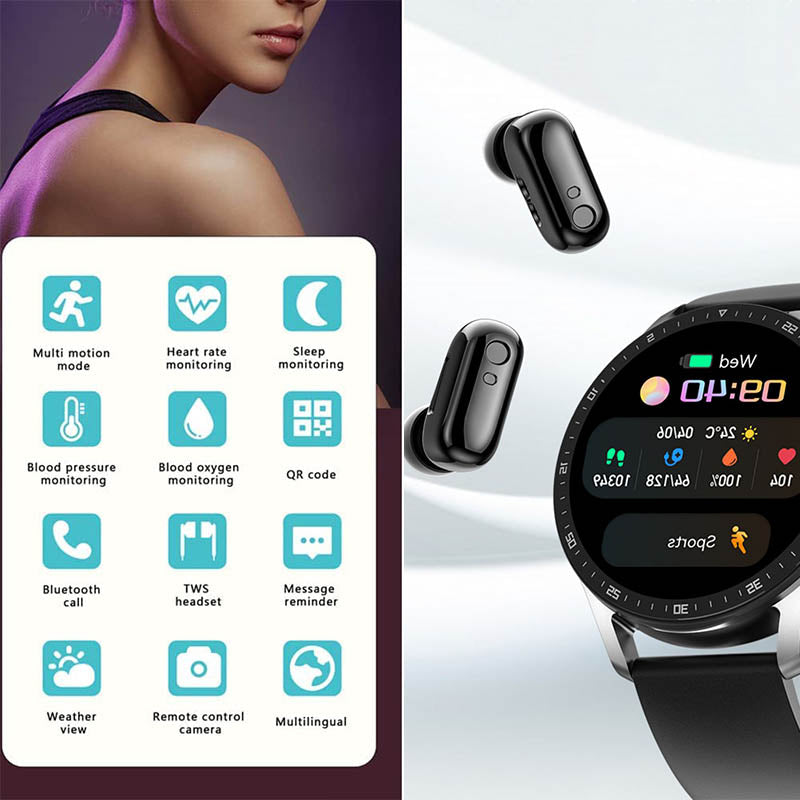 2-in-1 Smartwatch mit Bluetooth-Kopfhörern | Brehn