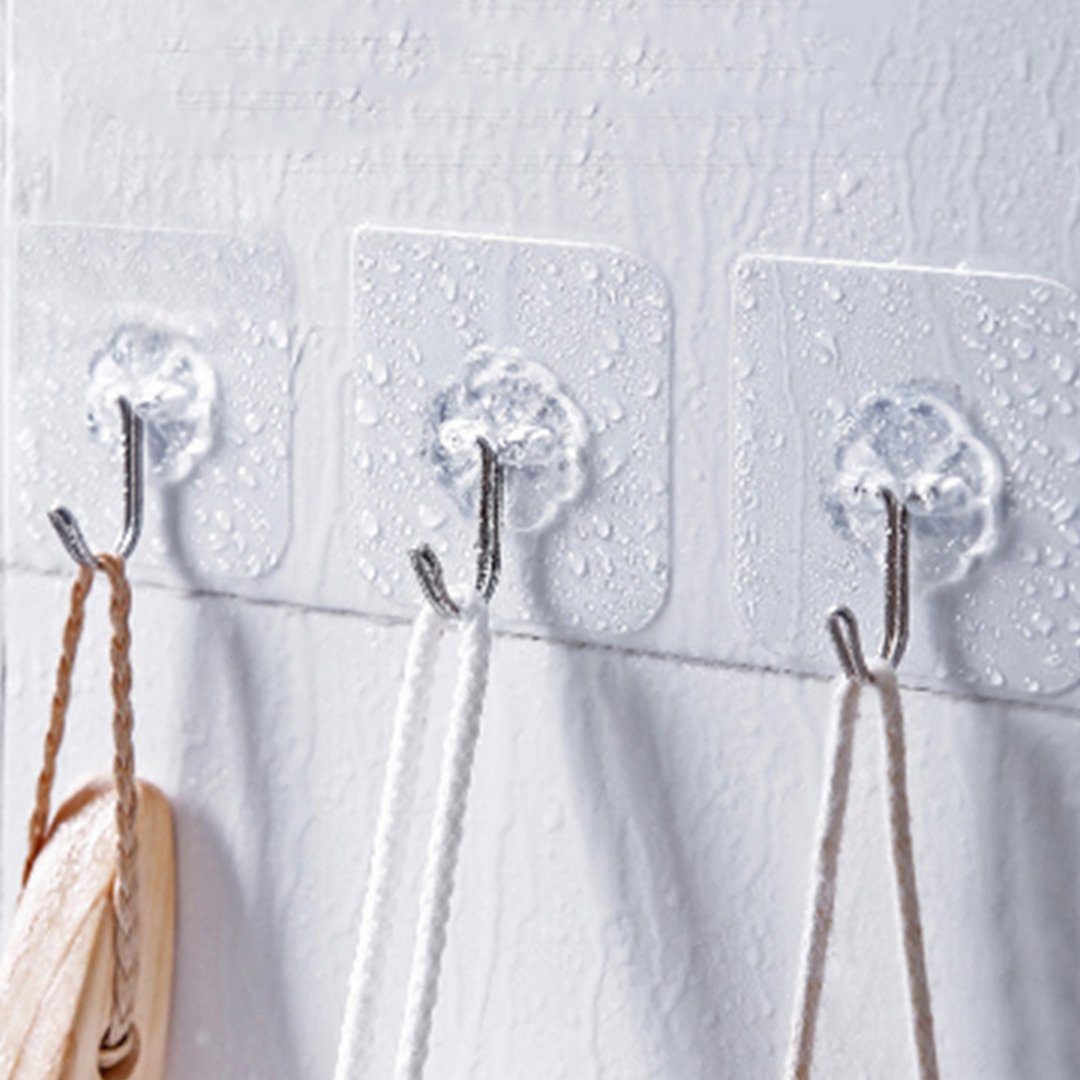 5Stk/Pack Transparent Starker Selbstklebender Wasserdichter Wandhaken | Brehn