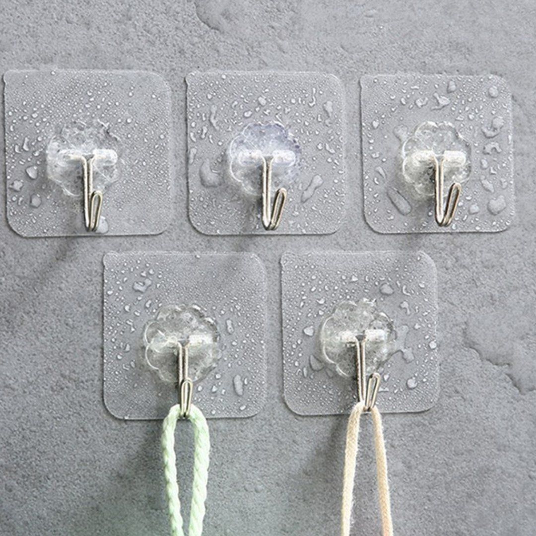 5Stk/Pack Transparent Starker Selbstklebender Wasserdichter Wandhaken | Brehn