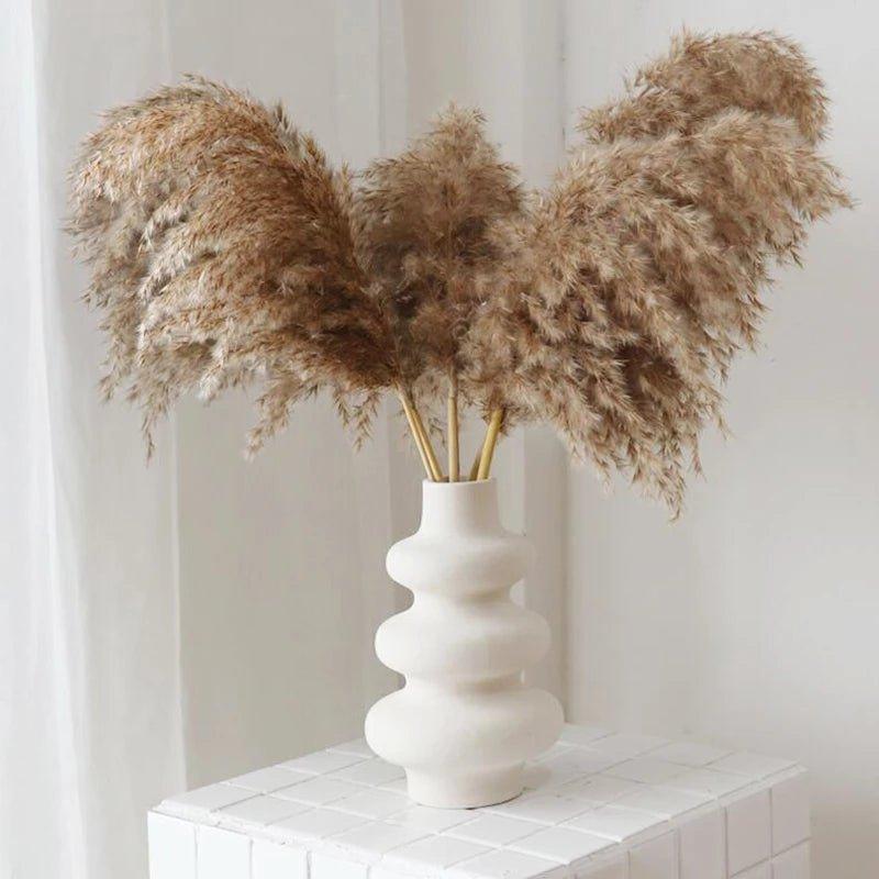 60 cm natürlich, echt, braun-beige getrockneter Pampasgrasstrauß │ flauschige Feder für moderne Boho-Haushaltsdekoration