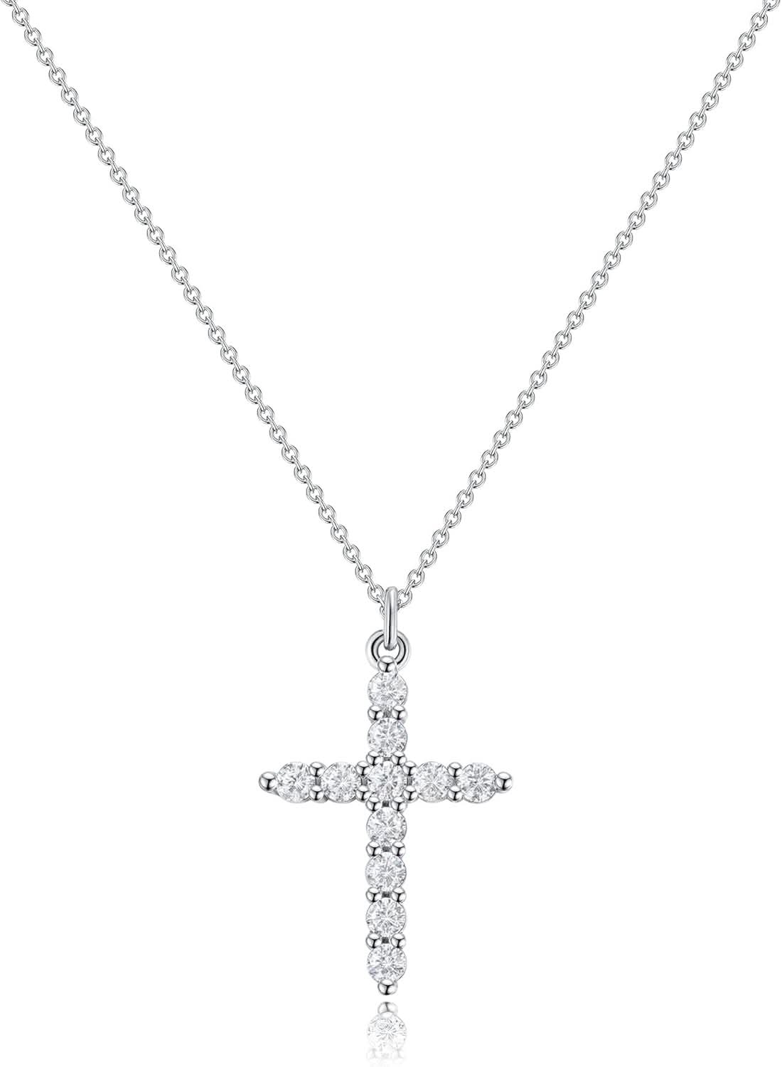 Brehn | Elegante 18K Gold Cubic Zirconia Kreuzkette