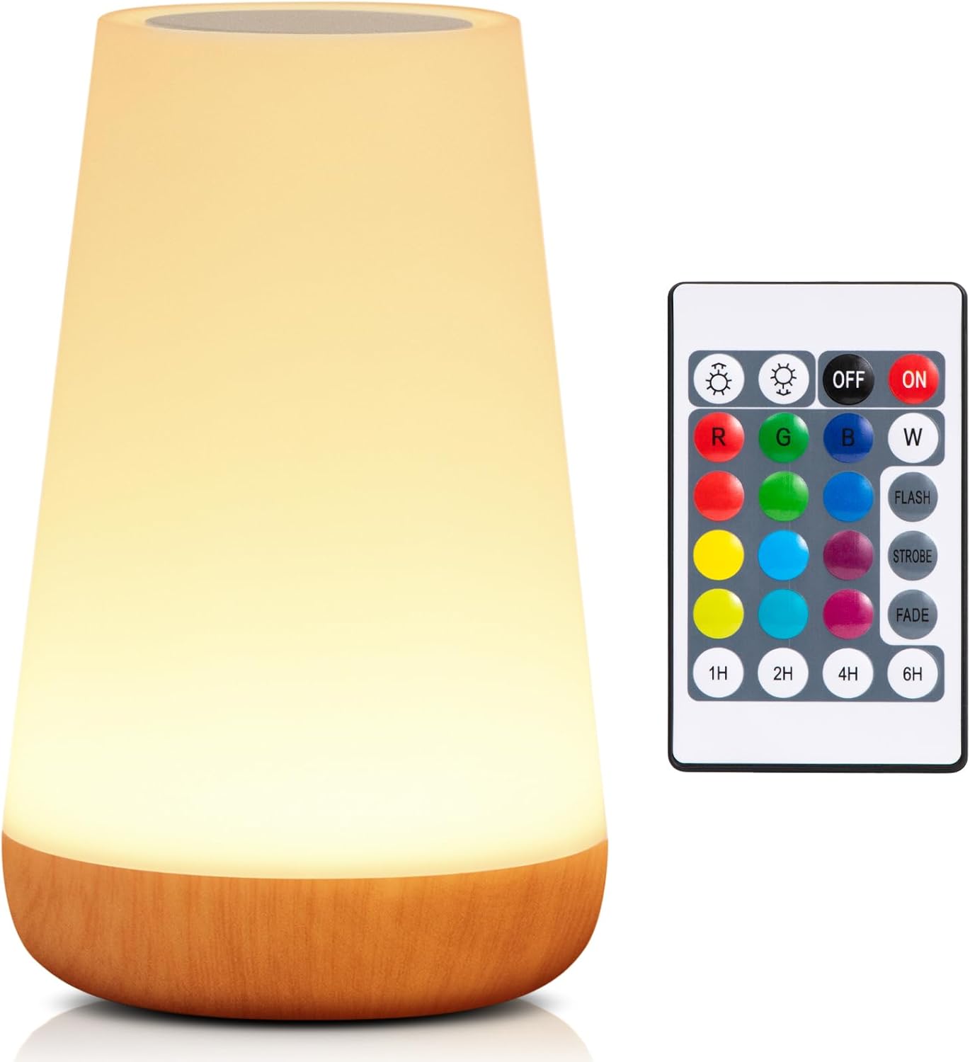 Brehn | Nachttischlampe, LED Touch Tischlampe, 13 RGB Farben wechselnd