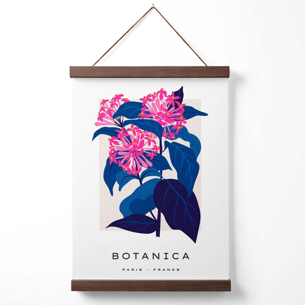 Galerieplakat mit blau-rosa Kornblumenmarkt, inklusive Aufhänger
