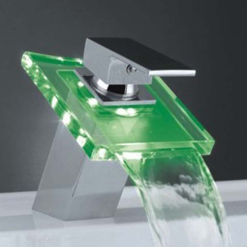 Brehn | 1-Hebel Waschtischarmatur 1-Loch Kupfer Waschbeckenarmatur mit LED-Beleuchtung