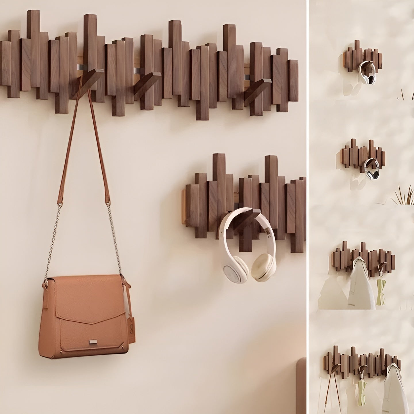 Stilvoller Holzkleiderschrank – FlexiBrehn Magnethaken für mehr Ordnung | Ideal fürs Schlafzimmer