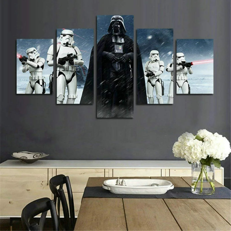 Set mit 5 Death Vader Wandbildern