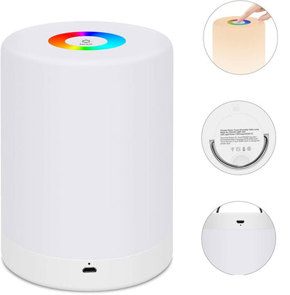 Dimmbare Tragbare LED-Lampe – Farbwechsel Tischlampe mit Touch Steuerung für Gemütliche Beleuchtung | Brehn