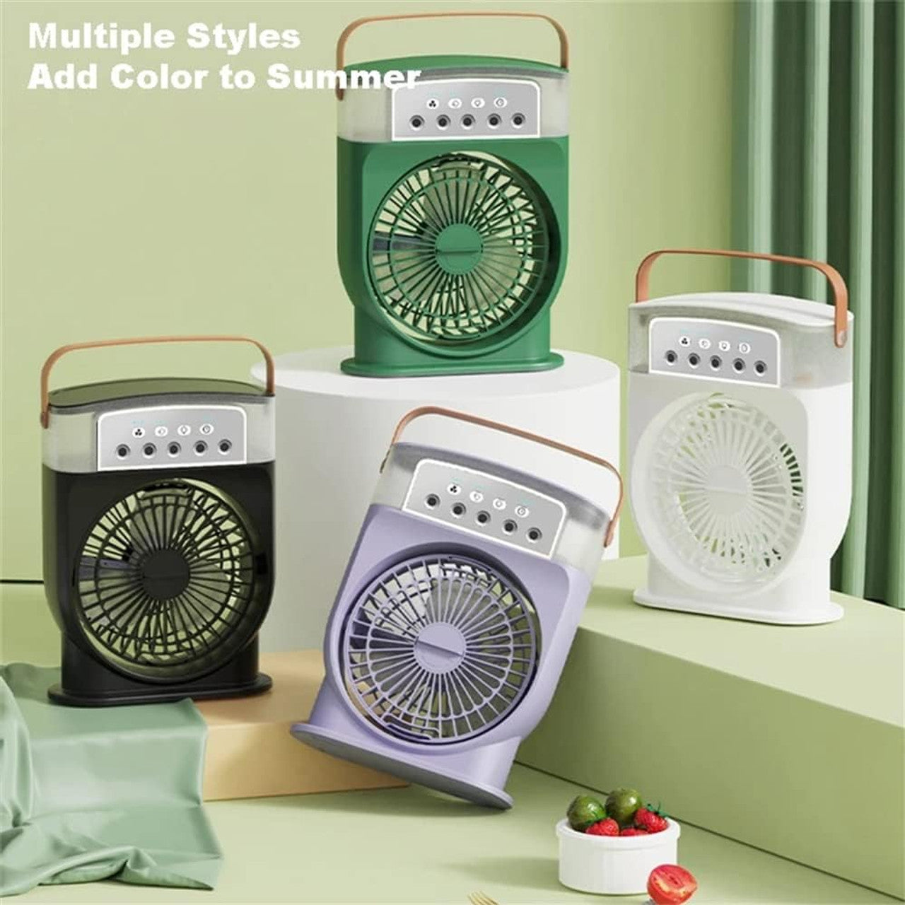 Portabler Airconditioner Ventilator, Mini Verdunstungs-Klimaanlage mit 7 Farben LED | Brehn