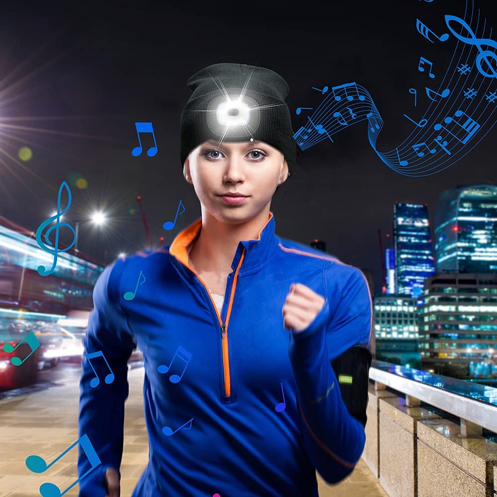 Bluetooth-Mütze mit Licht und kabellosen Kopfhörern