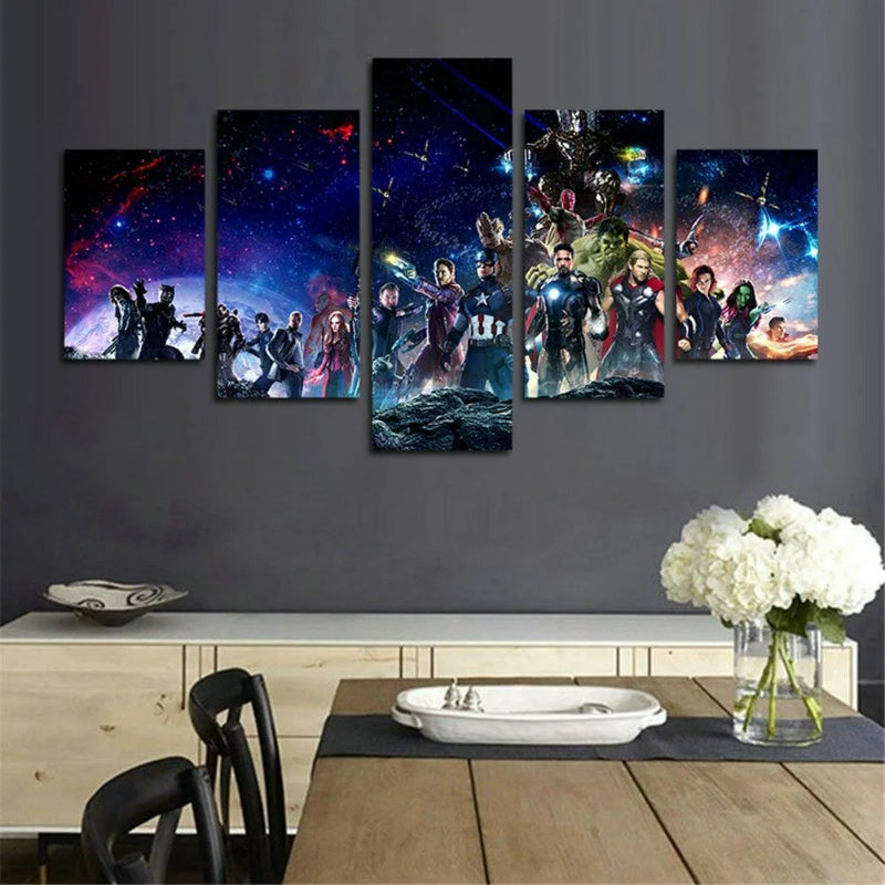 Set mit 5 Infinity War Wandleinwänden