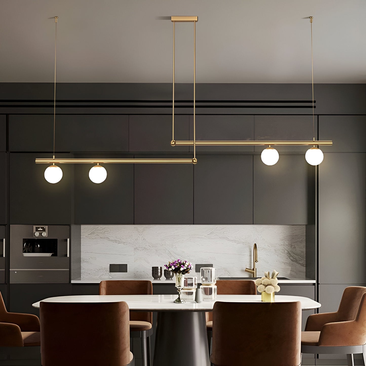 Brehn | Nordic Glass Linear Luxus Pendelleuchte