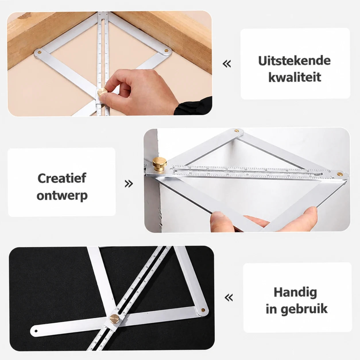 Verstellbares Winkellineal aus Legierung, 45 cm | Brehn