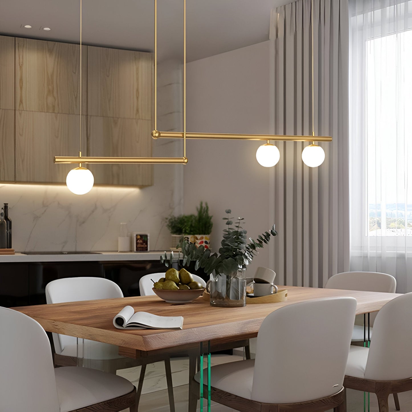 Brehn | Nordic Glass Linear Luxus Pendelleuchte