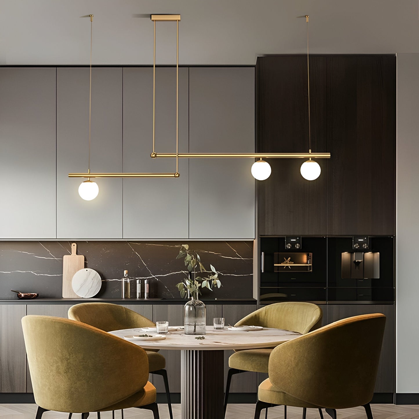 Brehn | Nordic Glass Linear Luxus Pendelleuchte