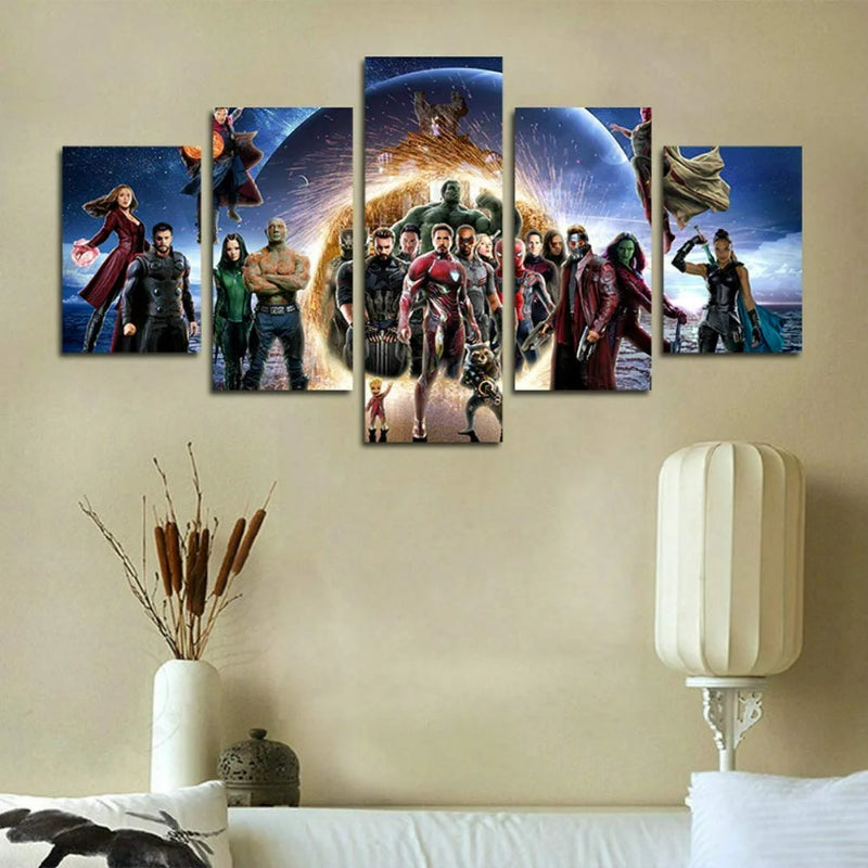 Set mit 5 dekorativen Infinity War Wandleinwänden