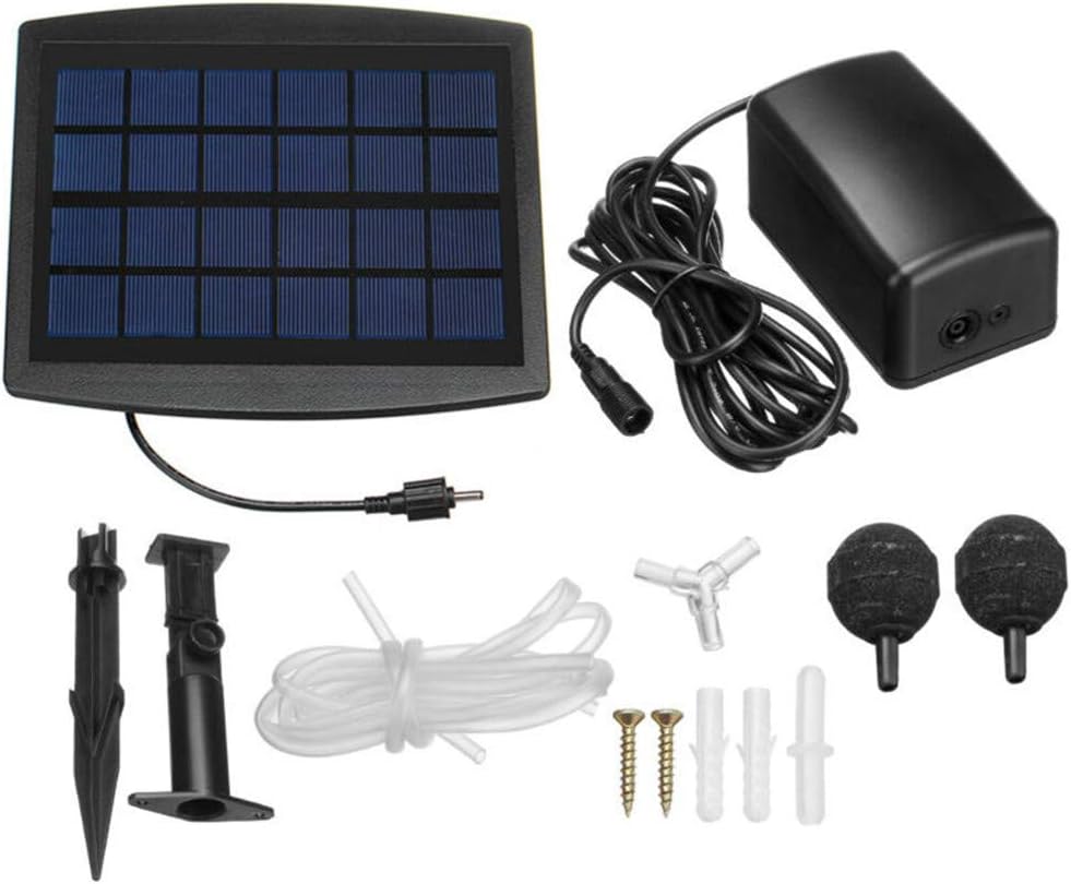 Solarbetriebenes Luftpumpen-Set 2,5 W mit Schläuchen und Steinen