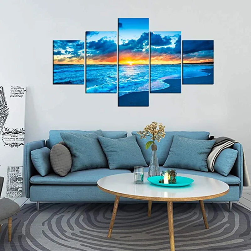 5 Stück Sunrise Seascape Kunstwerk Leinwand Gemälde