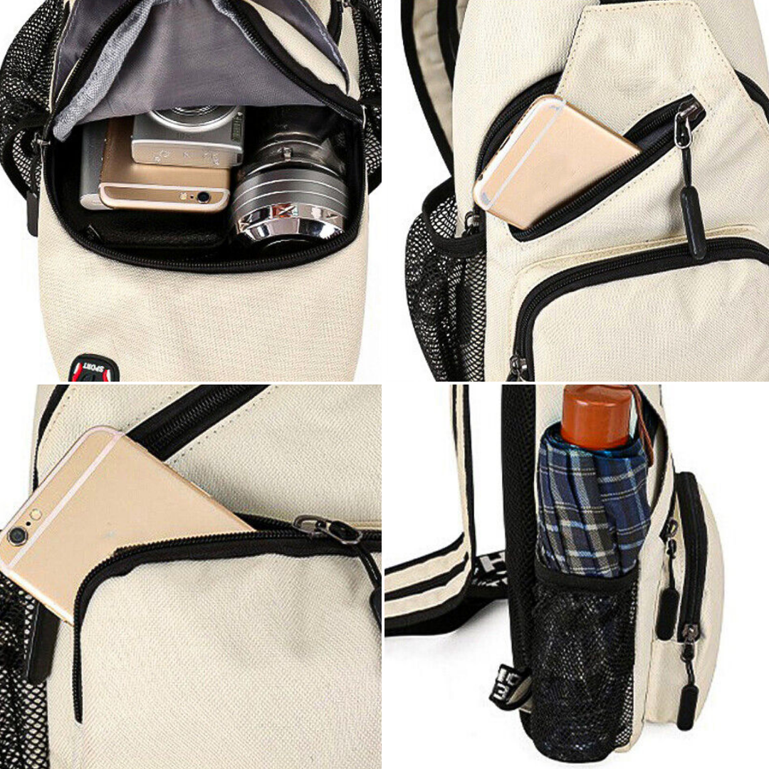 Brehn | Damen Umhängetasche - Canvas Outdoor Schultertasche mit mehreren Trageoptionen