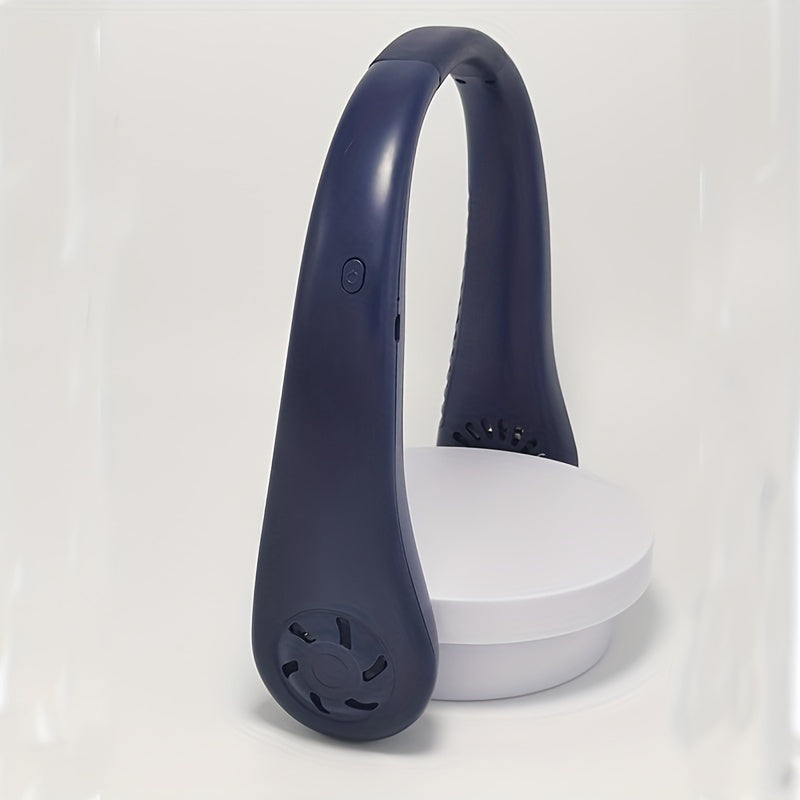 1pc Hände-frei Tragbarer Halsventilator - Wiederaufladbar, bladlos und USB-betrieben - Perfekt für Büro und Reisen | Brehn