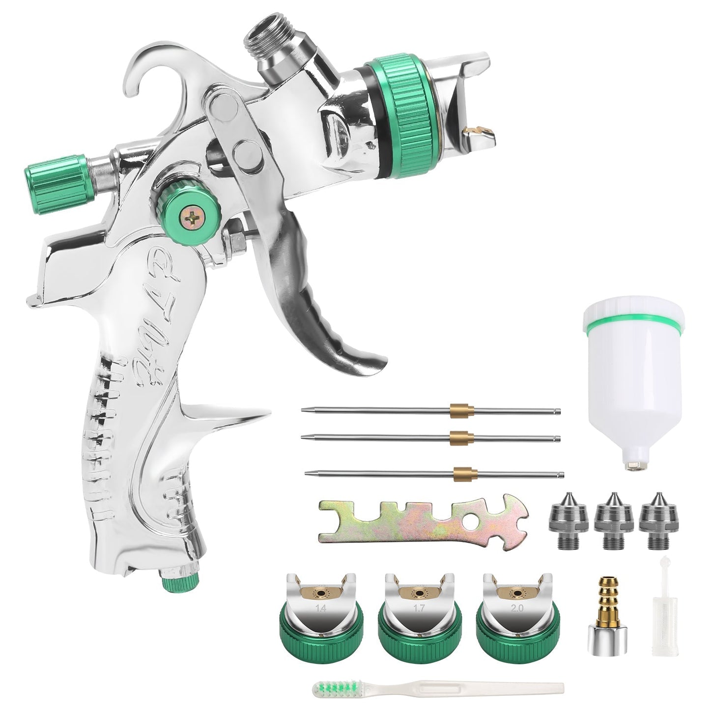 HVLP Lackierpistole Spritzpistole Set mit Edelstahldüs | Brehn