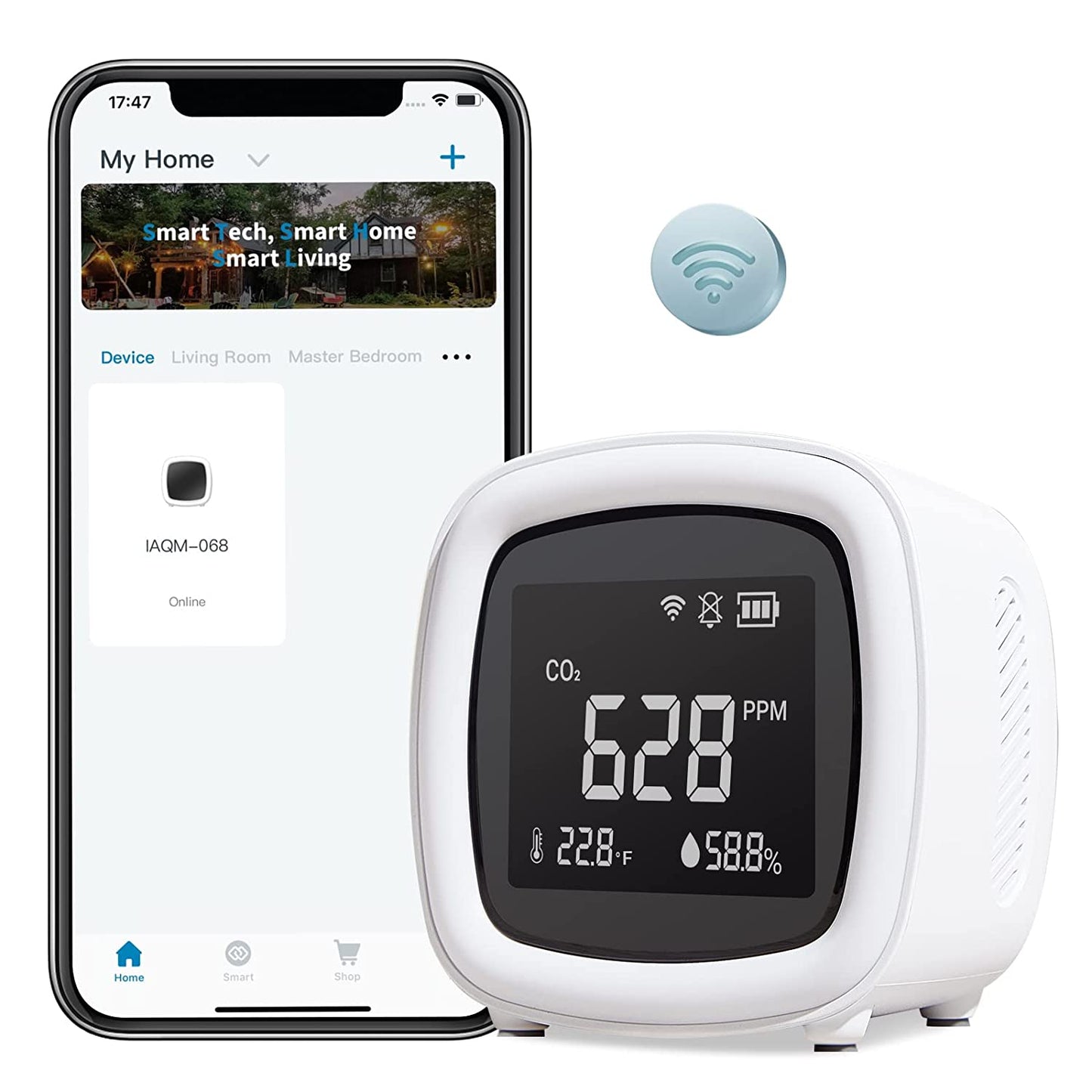 INKBIRD WiFi 3-in-1 Innen CO2-Detektor IAQM-068W | Brehn