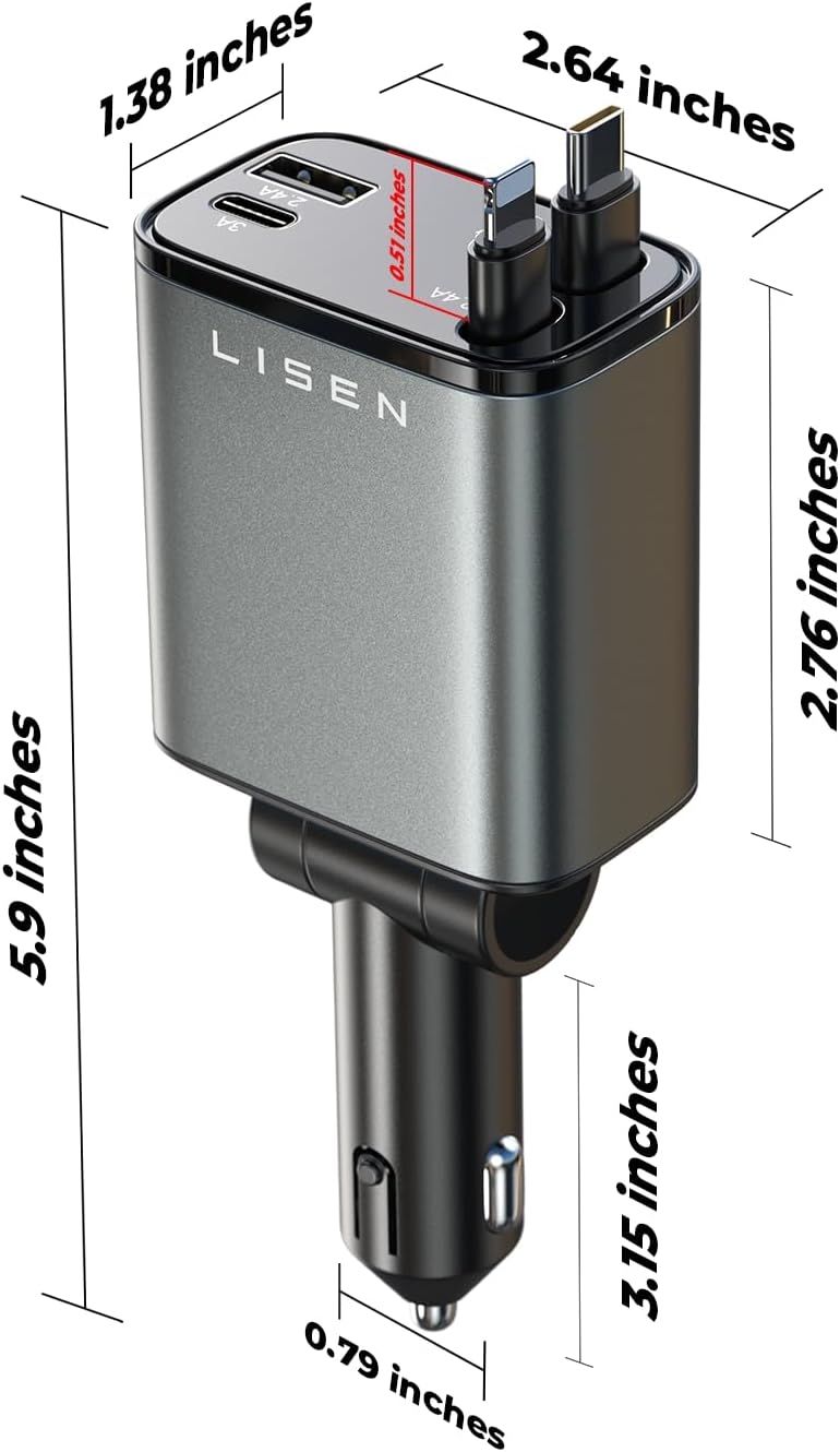 Brehn | Teleskop-Ladegerät fürs Auto 69W USB C