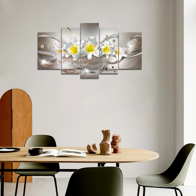 Set mit 5 Lilien-Leinwandbildern