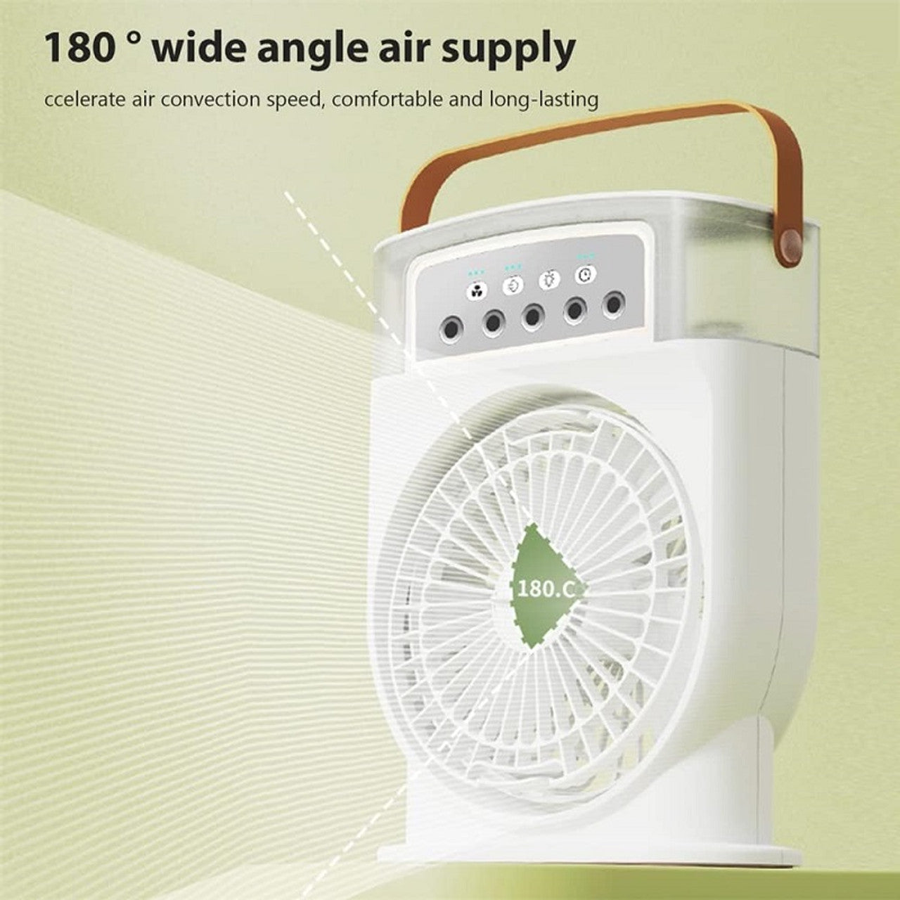 Portabler Airconditioner Ventilator, Mini Verdunstungs-Klimaanlage mit 7 Farben LED | Brehn